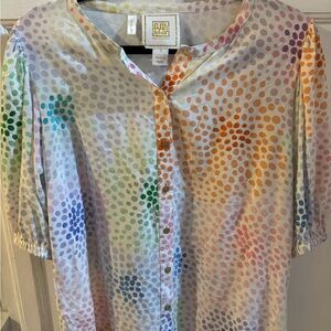 Emily McCarthy Colorful Polka Dot Blouse